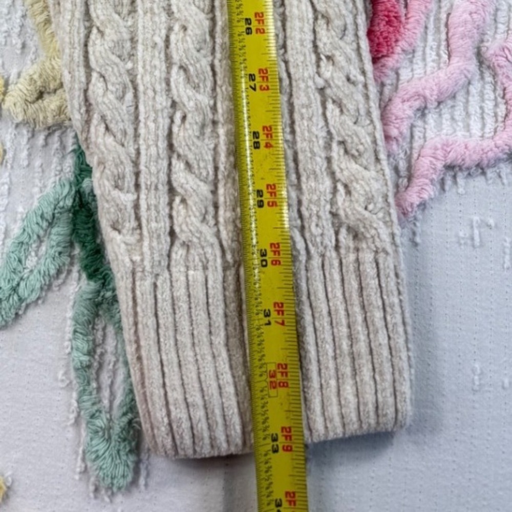Polly Cable Knit Pants XS/S Beige Drawstring Cozy Lounge Casual Knitwear - Picture 6 of 8